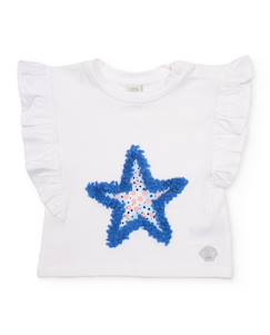 -T-shirt pour fille en maille avec étoile texturée
