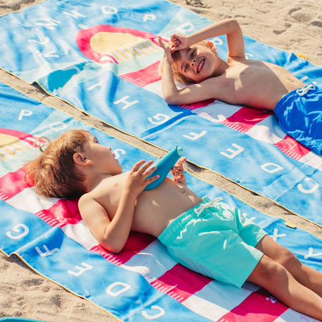Serviette de plage 2 en 1 phare bleu (180 x 100 cm) Bleu, rouge, blanc 6 - vertbaudet enfant 