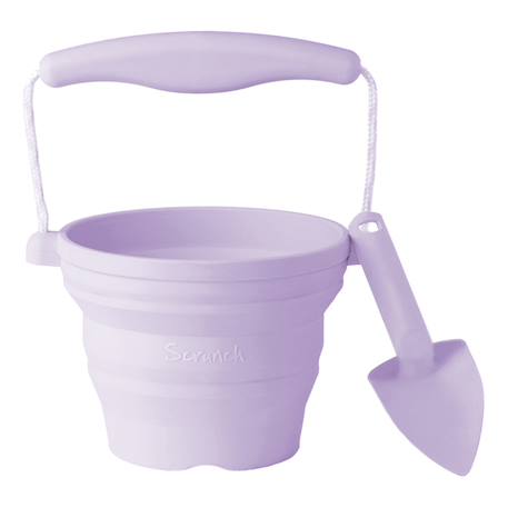 Seau pliable en silicone avec truelle – jouet de jardin et de plage souple et coloré bleu pastel+Light dusty purple+Midnight blue+Sage green+Vert menthe 5 - vertbaudet enfant 