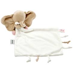 Jouet-Premier âge-Doudous-Doudou câlin fanfan l'éléphant blanc crème (27 cm)