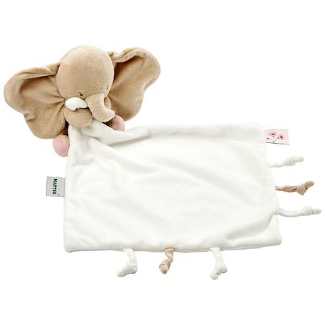 Doudou câlin fanfan l'éléphant blanc crème (27 cm) Beige, blanc 1 - vertbaudet enfant 