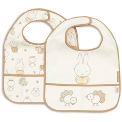 Puériculture-Repas-Lot de 2 bavoirs plastifiés miffy family farm