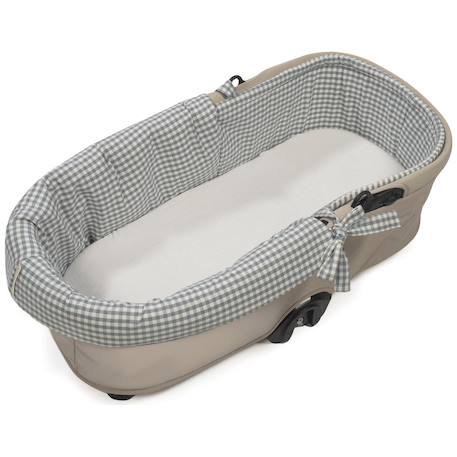 Housse de nacelle et drap housse pour nacelle praliné vichy rayures moka Marron+Vert 12 - vertbaudet enfant 