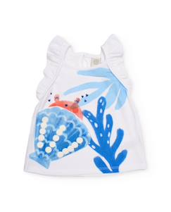 -T-shirt pour fille en maille avec volants aux épaules