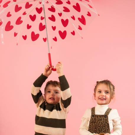 Parapluie cœurs rouges Transparent, rouge 5 - vertbaudet enfant 