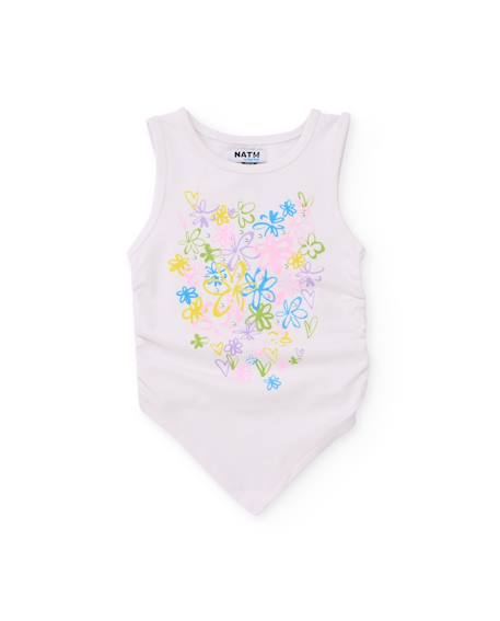 Fille-T-shirt fille en maille avec bas finition en pointe