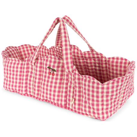 Couffin pour poupée carreaux bubblegum Rose, écru, vert 1 - vertbaudet enfant 