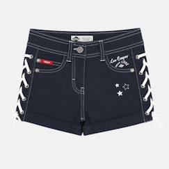 -Short en jeans fille avec decor tressé
