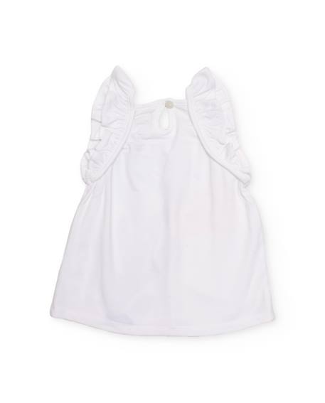 T-shirt pour fille en maille avec volants aux épaules Blanc 2 - vertbaudet enfant 