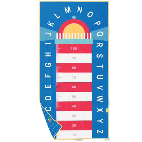 Serviette de plage 2 en 1 phare bleu (140 x 70 cm) Bleu, rouge, blanc 1 - vertbaudet enfant 