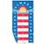 Serviette de plage 2 en 1 phare bleu (140 x 70 cm) Bleu, rouge, blanc 1 - vertbaudet enfant 
