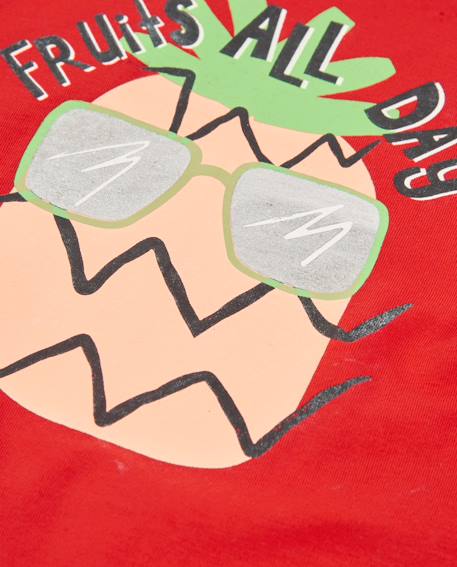 T-shirt garçon en maille avec motif ananas Rouge 4 - vertbaudet enfant 