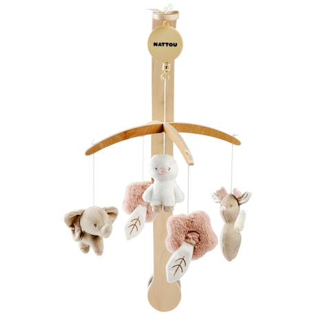 Mobile musical fanfan Beige, blanc, rose 1 - vertbaudet enfant 