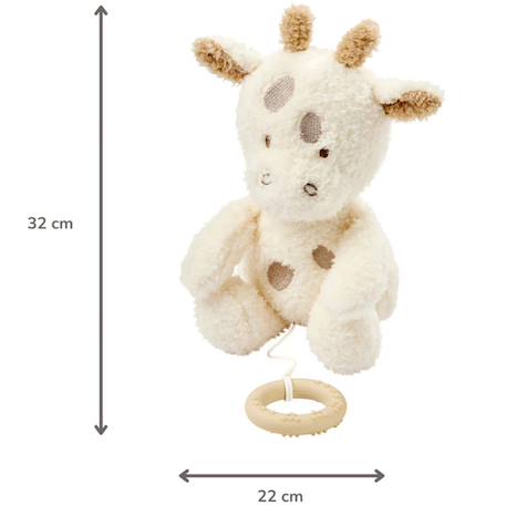Peluche musicale lapin en tissu doux avec mélodie intégrée Beige+Ecru, marron 5 - vertbaudet enfant 