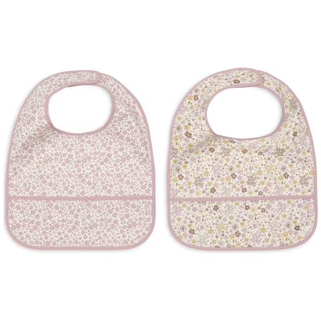 Lot de 2 bavoirs plastifiés flower fairies Rose, violet, jaune 2 - vertbaudet enfant 