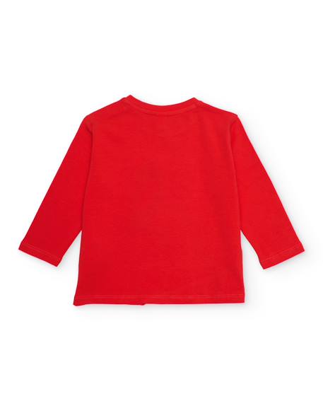 T-shirt fille en maille avec bas asymétrique Rouge 2 - vertbaudet enfant 