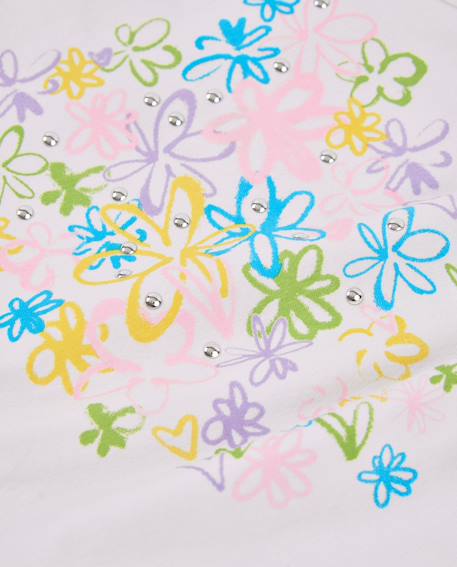 T-shirt fille en maille avec bas finition en pointe Blanc 4 - vertbaudet enfant 