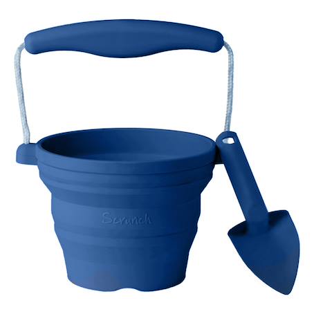Seau pliable en silicone avec truelle – jouet de jardin et de plage souple et coloré bleu pastel+Light dusty purple+Midnight blue+Sage green+Vert menthe 7 - vertbaudet enfant 