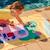 Serviette de plage 2 en 1 maison de poupées (140 x 70 cm) Jaune, violet, vert 3 - vertbaudet enfant 