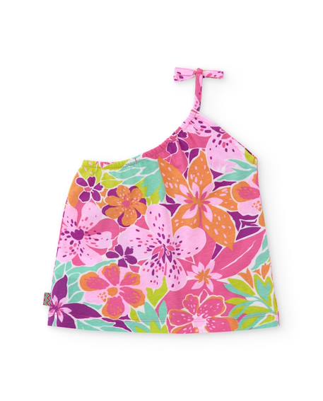 Top fille en maille au design asymétrique Rose 2 - vertbaudet enfant 