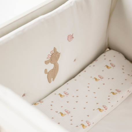 Tour de lit fanfan (pour lits 60 x 120 et 70 x 140 cm) Blanc, beige, rose 4 - vertbaudet enfant 