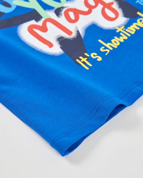 T-shirt garçon en maille avec message sur le devant Bleu 4 - vertbaudet enfant 