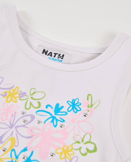T-shirt fille en maille avec bas finition en pointe Blanc 3 - vertbaudet enfant 