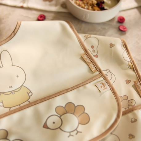 Lot de 2 bavoirs plastifiés miffy family farm Ecru, marron, jaune 5 - vertbaudet enfant 
