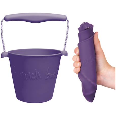 Seau de plage en silicone souple Bleu+Bleu gris+Blue+Dark moss green+Grey+Gris+Mint+Mustard+Orange+Petrol blue+Purple+Red+Rose+Rouge cerise+Sage green+Violet 33 - vertbaudet enfant 