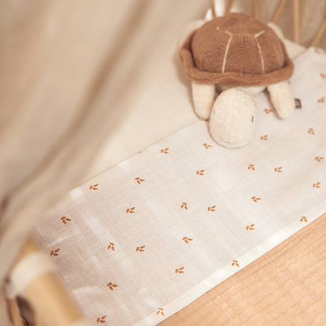 Drap de berceau en coton harvest (75 x 100 cm) Blanc, corail 2 - vertbaudet enfant 