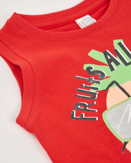 T-shirt garçon en maille avec motif ananas Rouge 3 - vertbaudet enfant 