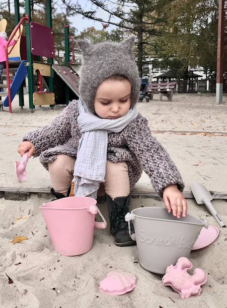Seau de plage en silicone souple Bleu+Bleu gris+Blue+Dark moss green+Grey+Gris+Mint+Mustard+Orange+Petrol blue+Purple+Red+Rose+Rouge cerise+Sage green+Violet 18 - vertbaudet enfant 