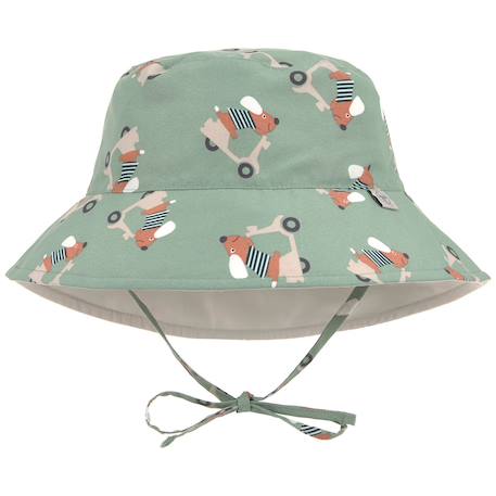 Chapeau anti-uv réversible (7-12 mois) Beige+Blanc+Orange+Vert 14 - vertbaudet enfant 