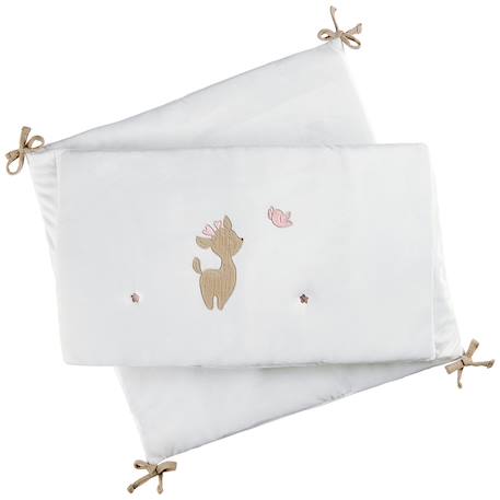 Tour de lit fanfan (pour lits 60 x 120 et 70 x 140 cm) Blanc, beige, rose 1 - vertbaudet enfant 