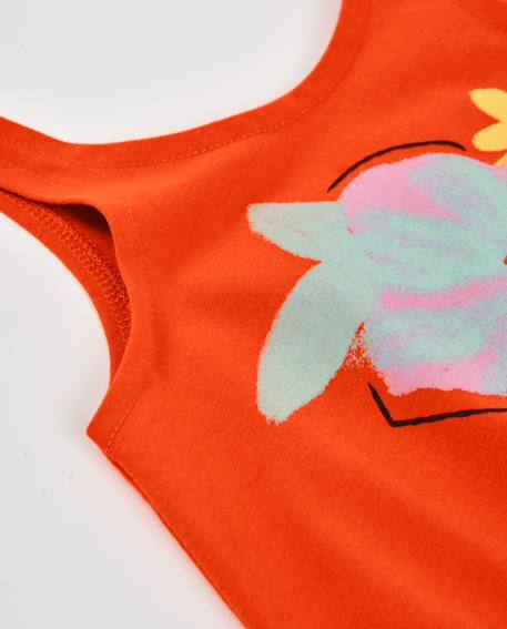 T-shirt fille en maille avec bas élastiqué Rouge 3 - vertbaudet enfant 