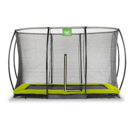 Trampoline enterré rectangulaire 244x366cm avec filet Noir+Rose+Vert 13 - vertbaudet enfant 