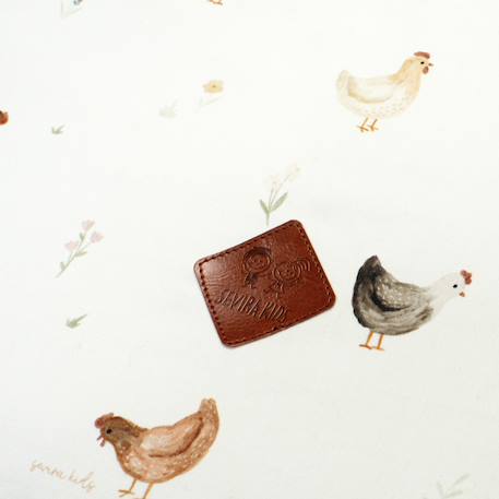 Gigoteuse d'été légère tog 0.5 satin de coton gallina Écru – motif poules champêtre 2 - vertbaudet enfant 