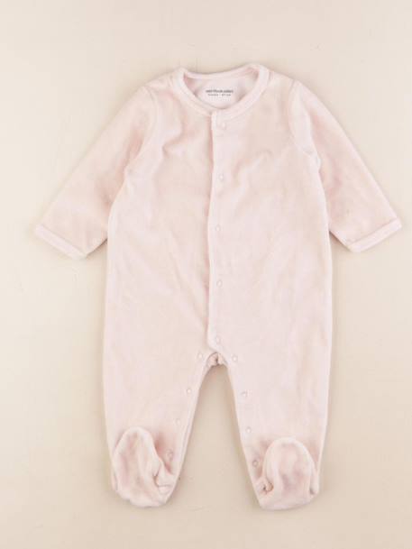 Pyjama velours - 6 mois Rose 1 - vertbaudet enfant 