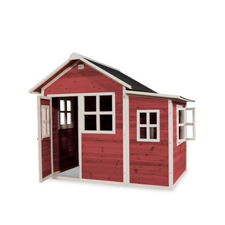 Maisonnette en bois fsc modulable loft 150 Gris+Rouge 8 - vertbaudet enfant 