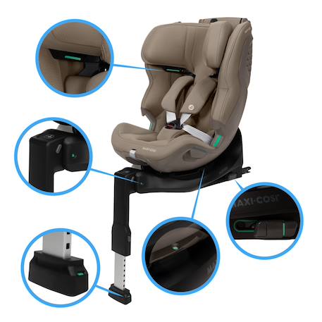 Maxi-cosi siège auto évolutif et rotatif emerald 360 plus Authentic graphite+Authentic truffle 10 - vertbaudet enfant 