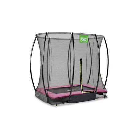 Trampoline enterré rectangulaire 153x214cm avec filet Noir+Rose+Vert 8 - vertbaudet enfant 