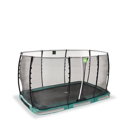 Trampoline semi-enterré rectangulaire 214x366cm avec filet de sécurité Noir+Vert 8 - vertbaudet enfant 