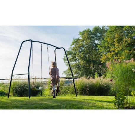 Balançoire double avec barre fixe pour jardin enfant Noir 2 - vertbaudet enfant 