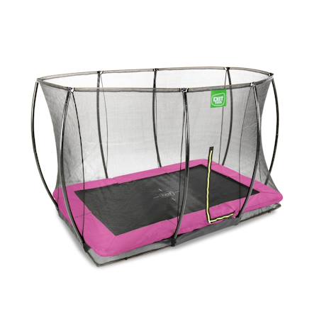 Trampoline enterré rectangulaire 214x305cm avec filet Noir+Rose+Vert 9 - vertbaudet enfant 