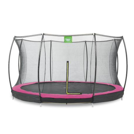 Trampoline enterré rond ø366cm avec filet de sécurité Noir+Rose+Vert 7 - vertbaudet enfant 