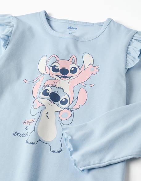Pyjama à manches longues avec imprimé stitch & angel Bleu clair 3 - vertbaudet enfant 
