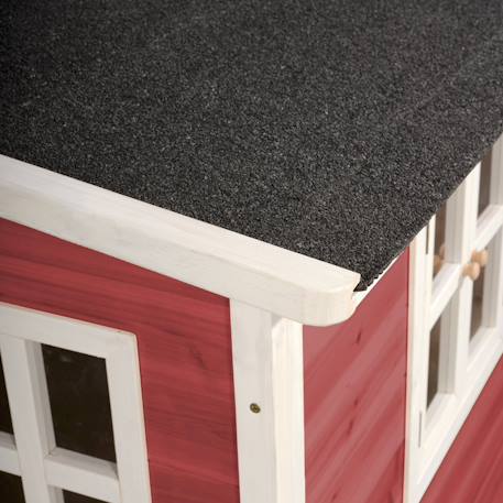 Maisonnette en bois fsc modulable loft 150 Gris+Rouge 12 - vertbaudet enfant 
