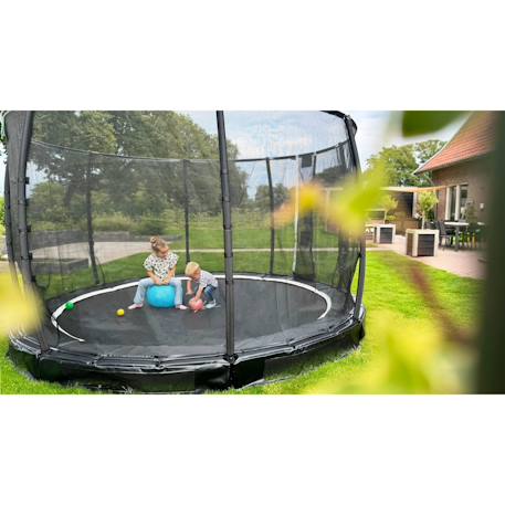 Trampoline semi-enterré ø427cm protection pieds et filet premium Noir 3 - vertbaudet enfant 