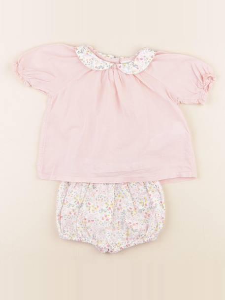 Ensemble - 6 mois Blanc, rose 1 - vertbaudet enfant 