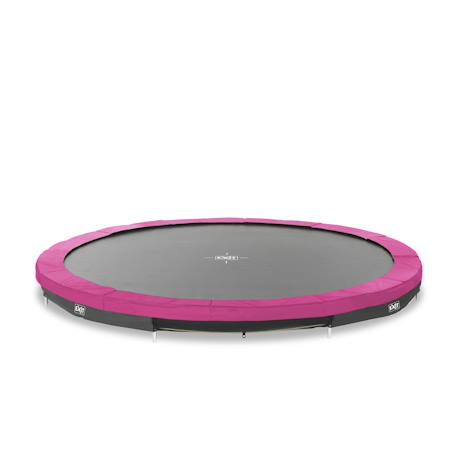 Trampoline enterré rond ø366cm  sans filet Noir+Rose+Vert 7 - vertbaudet enfant 